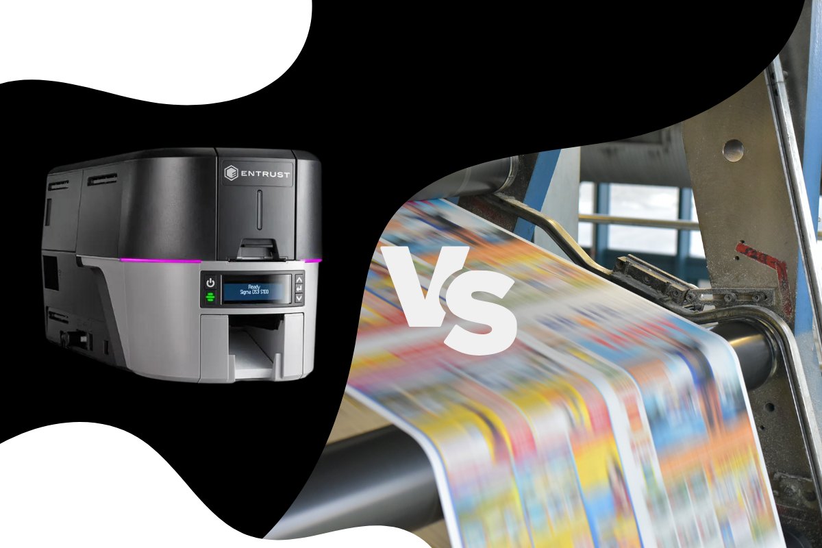 desktop card printing vs. factory printing