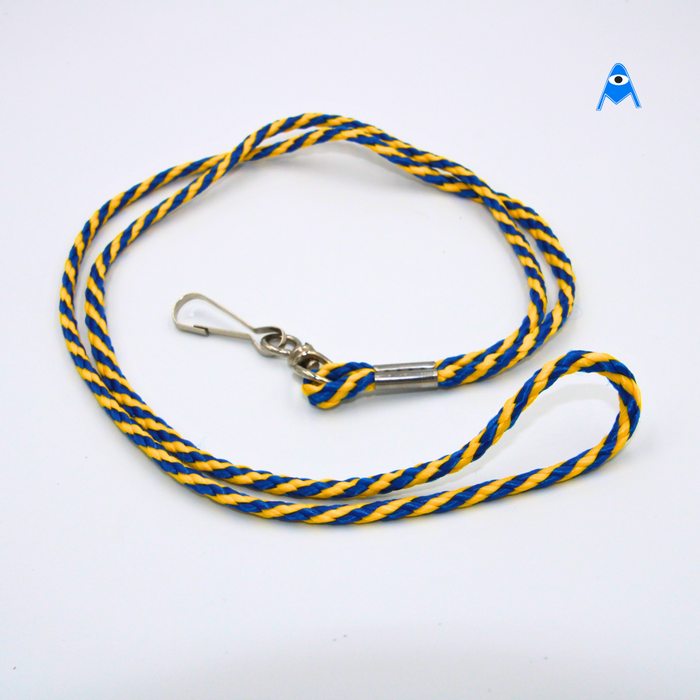 Candy Stripe Blue and Yellow Cord Lanyard