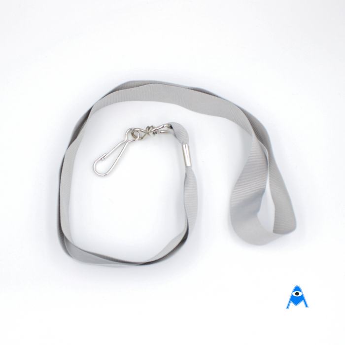 Grey coloured flat lanyard