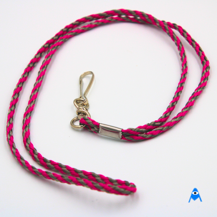Pink & Grey Cord Lanyard