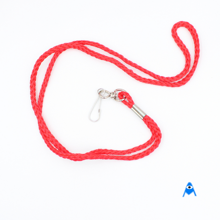 Round Red Cord Lanyard with Swivel Clip