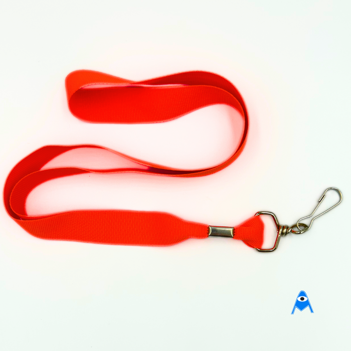 luminous orange flat lanyard with swivel clip