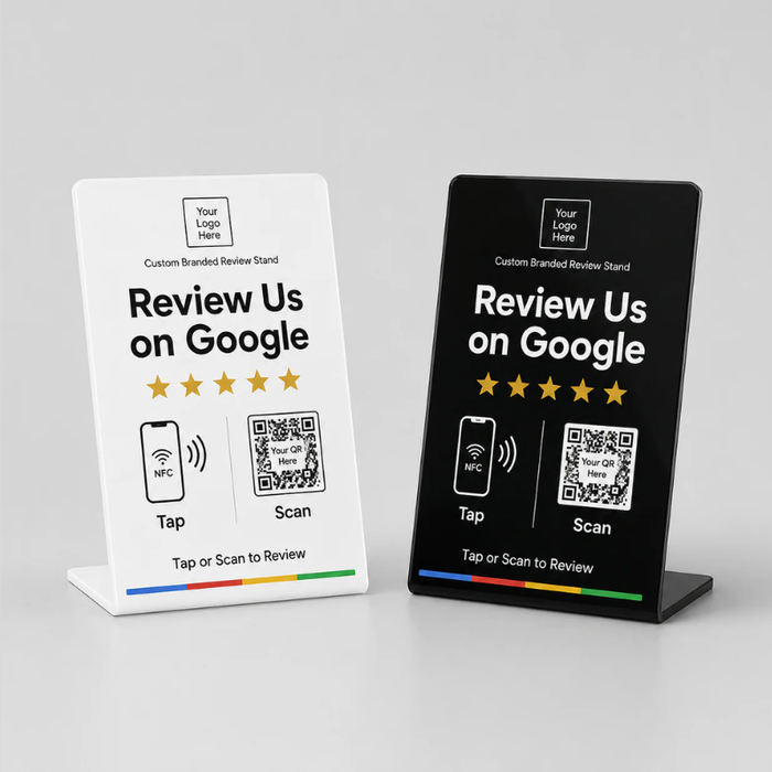 NFC & QR Code Review Stand