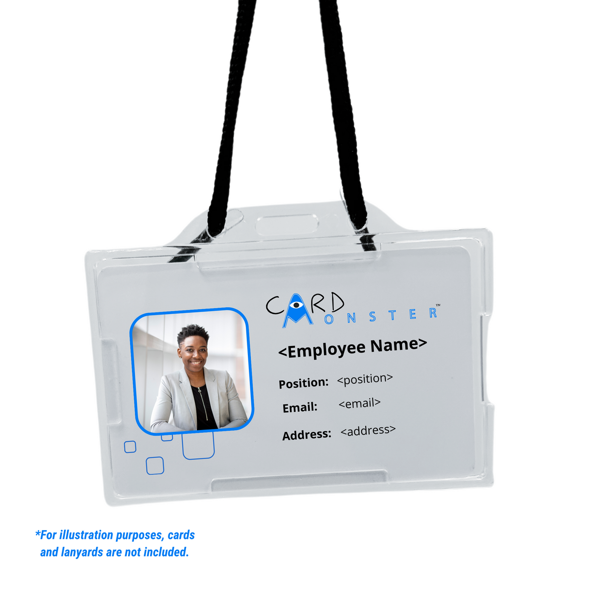 Twinprox clear horizontal card holder | ID cards and name badges