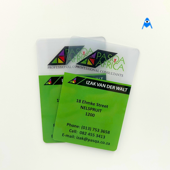 Clear Plastic Cards. Seethrough