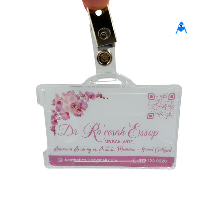 Clear badge cardholder with pvc badge clip and custom card