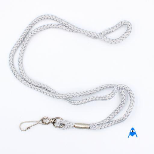Cord lanyard with swivel clip silver greyCord lanyard with swivel clip silver greyCord lanyard with swivel clip silver grey