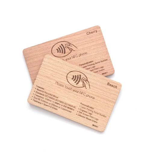 Custom Bamboo NFC Business Card Laser Engraving