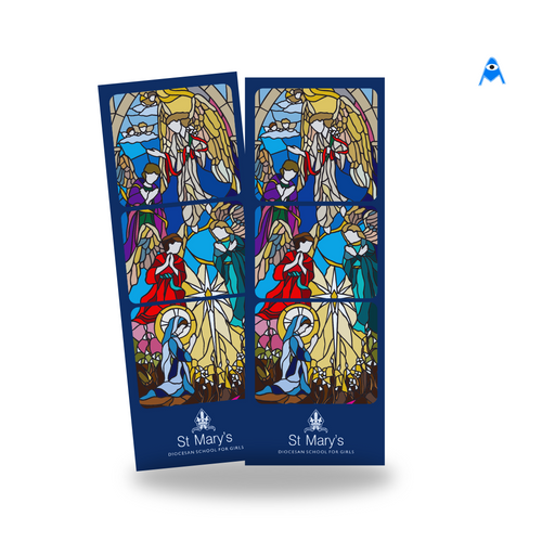 Custom bookmark personalised with logos