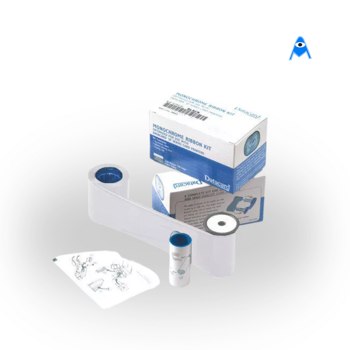 Datacard Monochrome White Ribbon