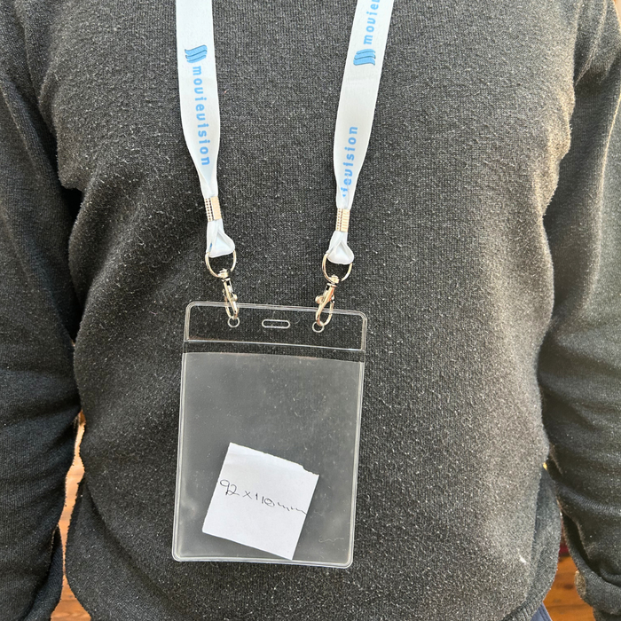 Double cip lanyard with branding