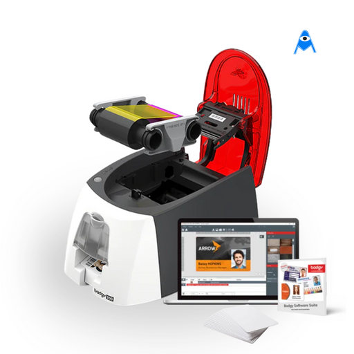 Evolis Badgy 200 Card Printer With Ribbon, pvc cards and software