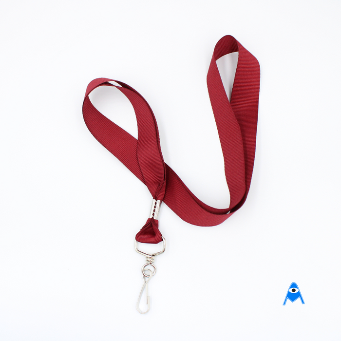 Maroon red flat lanyard 20mm