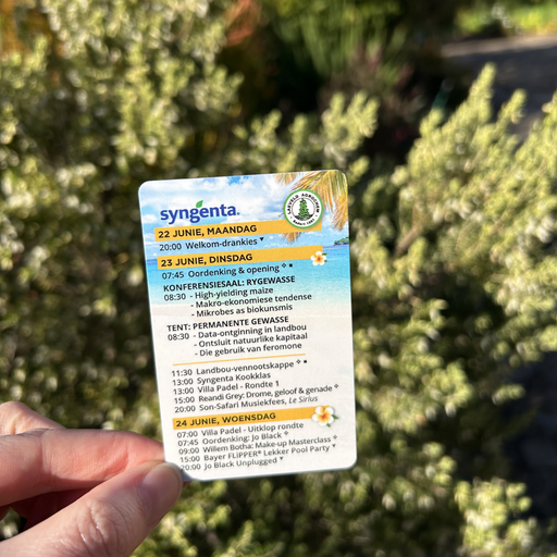 Plastic Itinerary Cards Resort