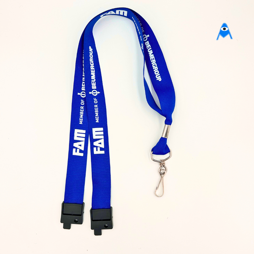Printed lanyard one sided with Swivel and Breakaway Release Clip 
