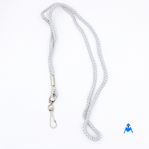 Silver grey cord lanyard with swivel clip