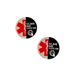Two circular stickers 