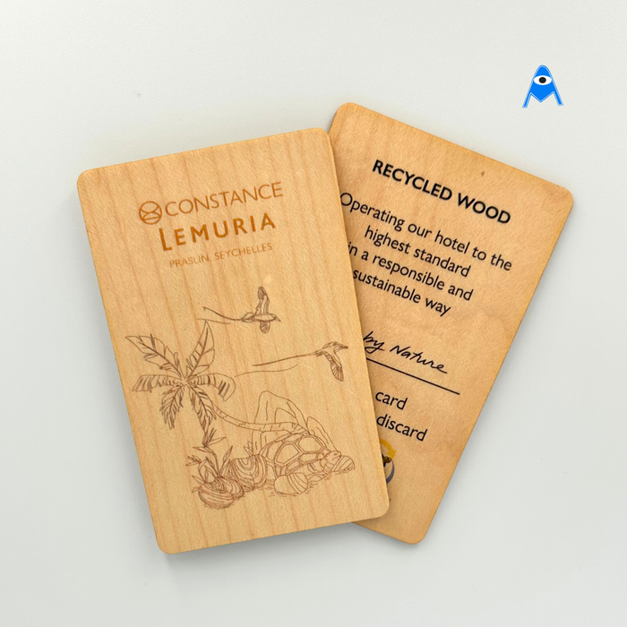 Wooden Key Card printed on